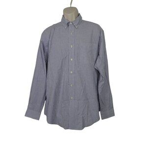 Ralph Lauren Slim Blake Blue White Stripe Button Down Shirt Men Size L Long Slv